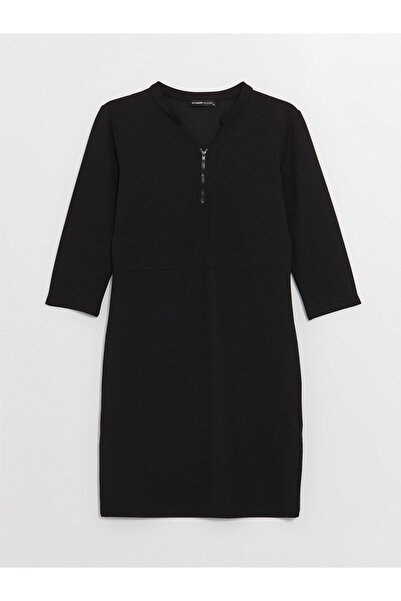 LC Waikiki Γυναικείο φόρεμα με λαιμόκοψη ίσιο μακρυμάνικο