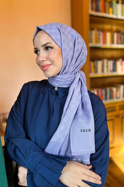 Aker Elegance Monogram Shawl - 1090100-992 - Purple