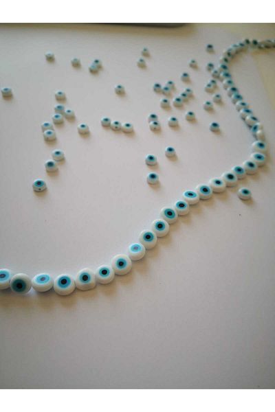 PASAMİA White Acrylic Evil Eye Bead 8 mm (20 pieces)