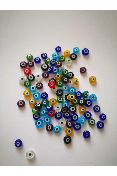 PASAMİA Colored Glass Evil Eye Bead 8 mm (20 pieces)
