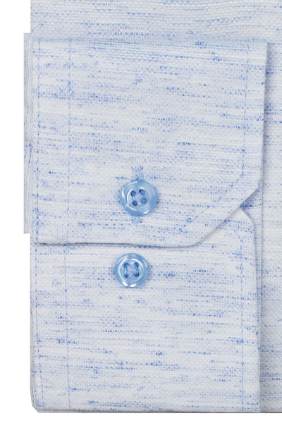 Varetta Erkek Koyu Mavi Düz Melanjlı Uzun Kollu Cepli Klasik Kesim Yaka Düğmeli Gömlek