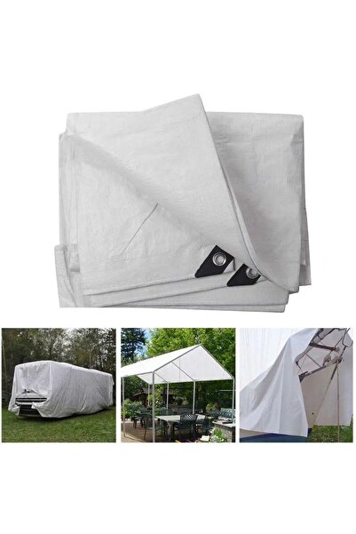 NAKSAN 5 X 5 Metre Lamineli Branda Çadır Gölgelik Su Toz Geçirmez Beyaz