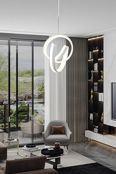 Ledmi Lighting Kalın Kasa 3 Renk Aydınlatmalı Avize, Salon Avizesi, Mutfak Avizesi, Modern Avize