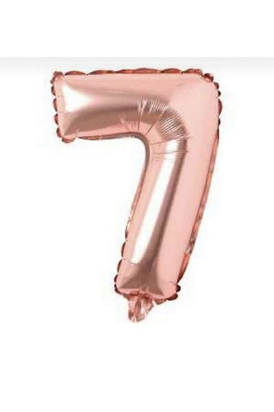 Yogi parti 7 Number Rose Gold helium compatible flying balloon 34 inch 76 cm