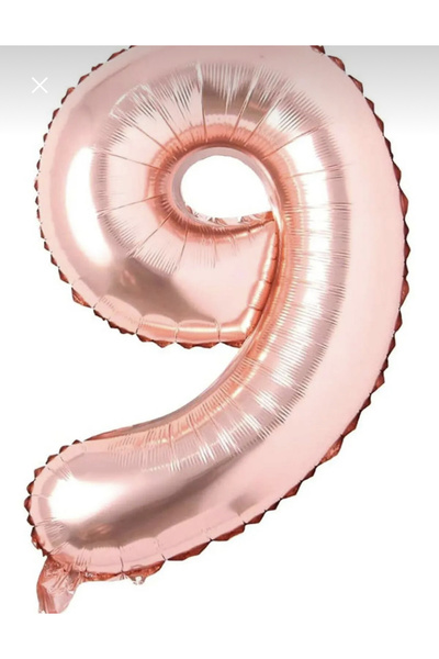 Yogi parti بالون فويل ذهبي وردي مكون من 9 أرقام 34 بوصة 76 سم