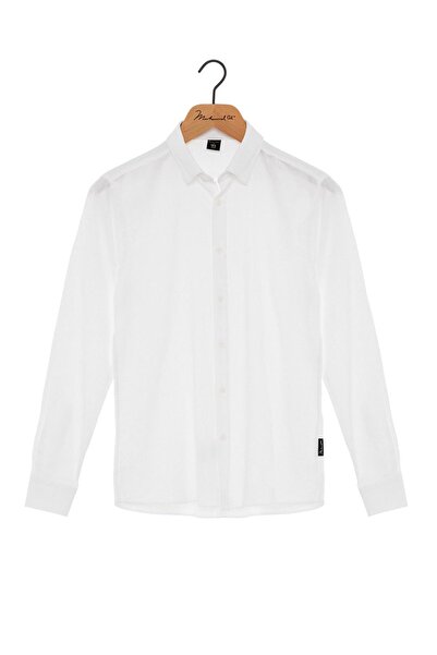 SÜVARİ Köşeli Manşet Slimfit Düz Gömlek