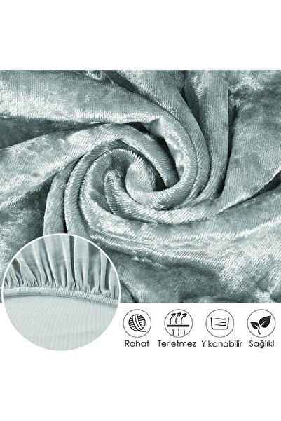 etleshome Kadife Sandalye Kılıfı Retro Oval Sandalye Örtüsü Sandalye Kuruma Tekli. Renk: Gri