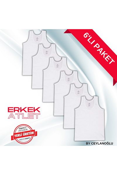 Ceylanoğlu CEYLANOĞLU Men's Undershirt 6 Pack Eco Pack 100% Cotton