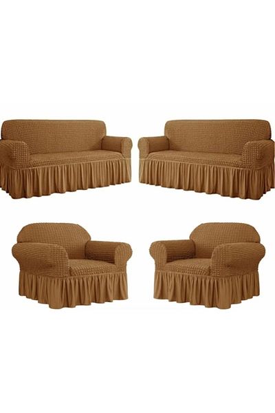 Eldost Ticaret Set de canapea Eldost Wrap - Huse pentru canapea, canapea extensibilă și fuste 3:3:1:1