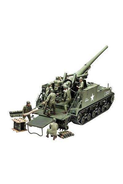 TAMIYA 1/35 USM40 155mm SPG Plastic Tank Model Kit, Disassembled Hobby Set