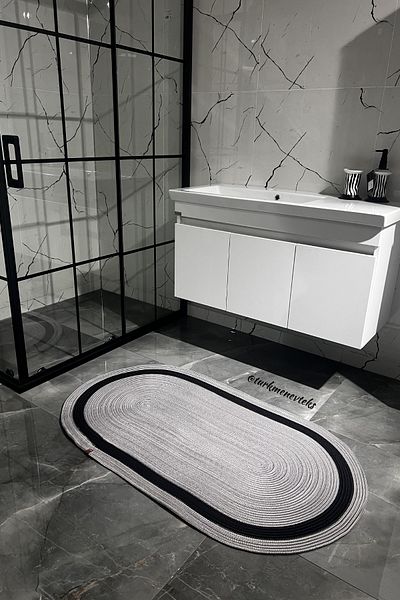Türkmen Ev Tekstil Jute Gray, Mat, Bathroom Mat, Door Mat, Balcony Mat, Decor