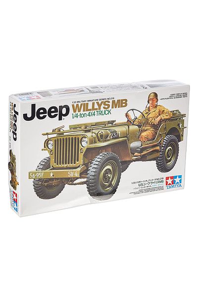 TAMIYA 1/35 USWillys Jeep MB 1/4 Ton Truck Plastic Military Vehicle Model Kit, Disassembled Hobby Set