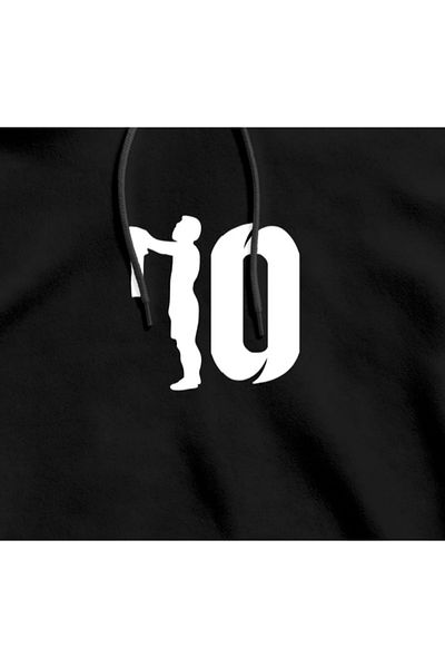 JDM Черен суитшърт с качулка Messi 10