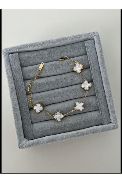 Mjey Accessories 316L الصلب بيرليسسينت البرسيم سوار