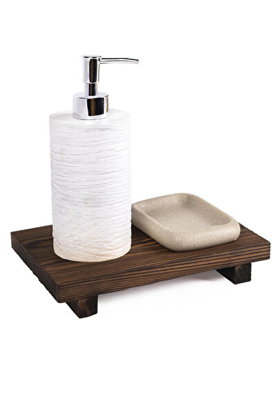 Alyones Rustik Ahşap Yükseltici Tepsi - Modern Mutfak ve Banyo Aksesuarı