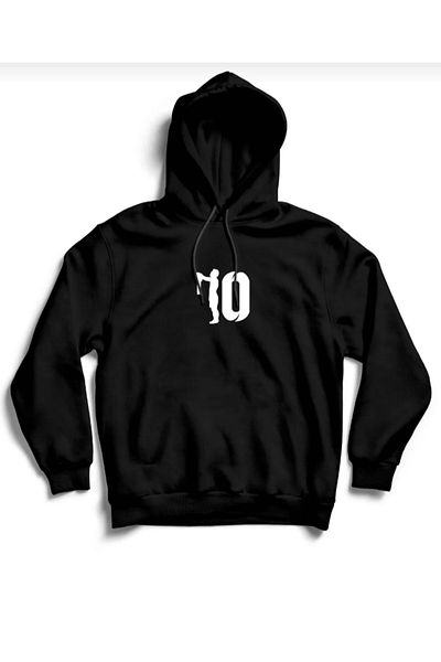 JDM Черен суитшърт с качулка Messi 10
