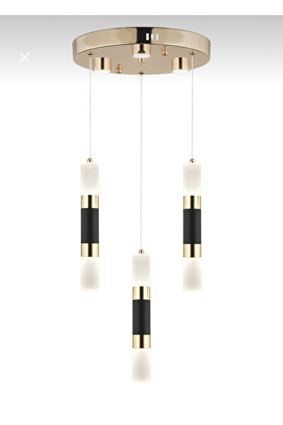 burenze Modern Luxury Tasarım Led Avize Gold Sarı ve Siyah Detaylı
