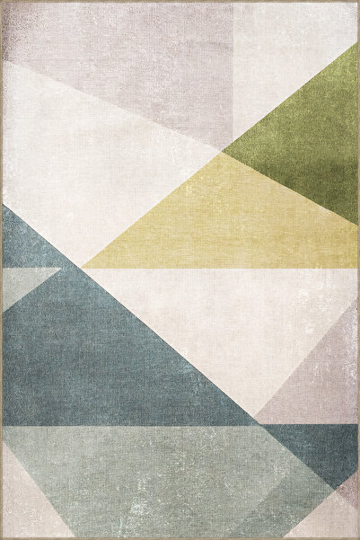 Rugs Modern Halı SDNEY Çok Renkli Şerit Geometrik Üçgen Şekil Desenli Kreatif...