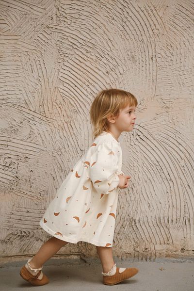 OhlalaKoala Croissant Printed Girls' Dress