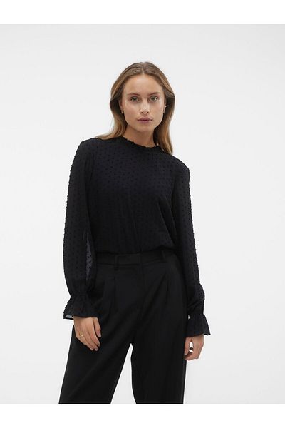 Vero Moda Top VMEMMA L/S DOBBY O-AUSSCHNITT TOP WVN EXP