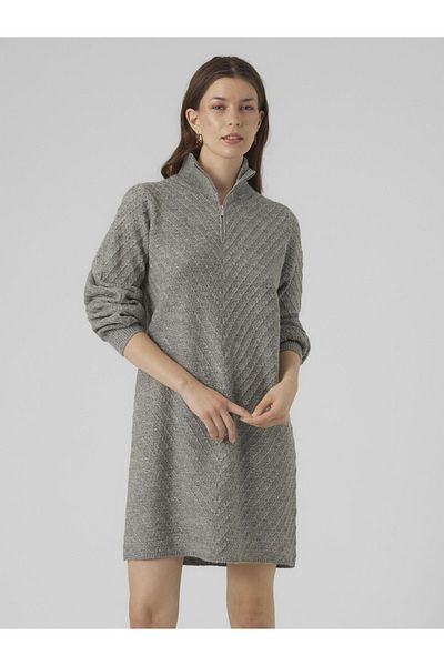 Vero Moda Strickkleid VMANJASTINNA HIGHNECK ZIP DRESS GA EXC