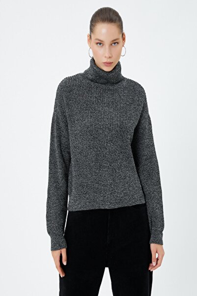 Koton Γυναικείο πουλόβερ με ανθρακί σχέδιο