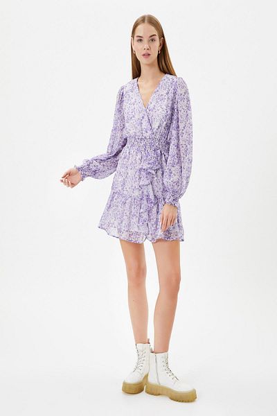 Koton Women's Lilac Patterned Dress