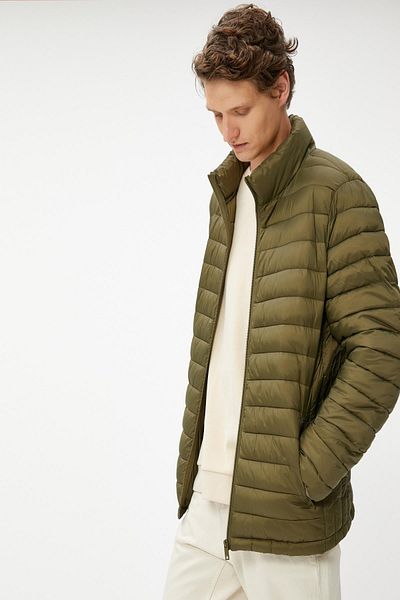 Koton K24 4wam20058hw 984 verde haină puf pentru bărbați