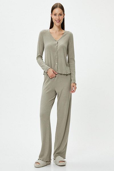 Koton Hellbraune Pyjamahose für Damen