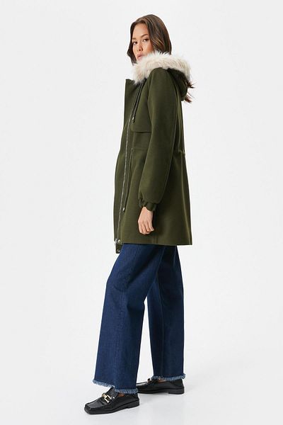 Koton Khaki-Mantel für Damen