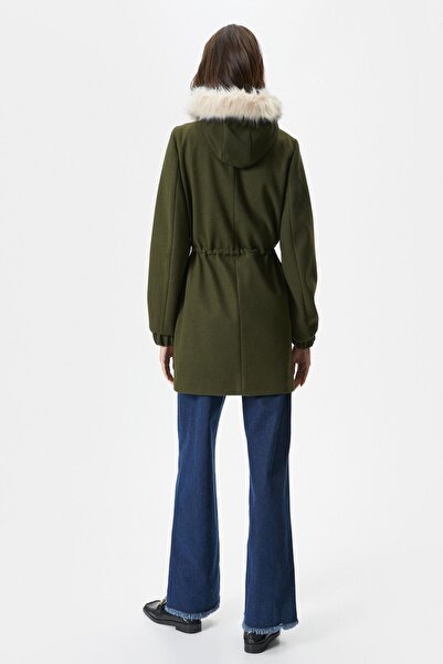 Koton Γυναικείο Χακί Παλτό