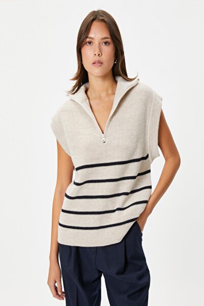 Koton Жіночий темно-синій жилет у смужку