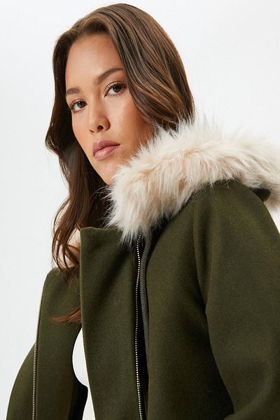 Koton Khaki-Mantel für Damen