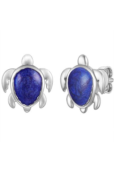 Rafaela Donata Silberohrstecker Ohrstecker Sterling Silber Emaille blau