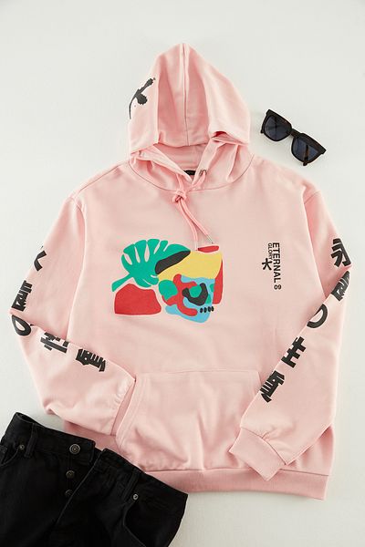 Trendyol Collection Φούτερ με κουκούλα σε σκόνη - κανονική εφαρμογή TMNAW22SW0648