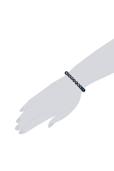 Valero Pearls Perlenarmband Armband Süßwasser-Zuchtperle pfauenblau