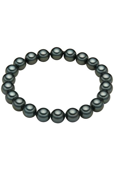 Lulu & Jane Perlenarmband Armband Muschelkernperle tahitigrün