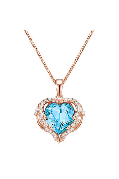 Rafaela Donata Silberhalskette Kette mit Anhänger Sterling Silber roségold verziert mit Kristallen von Swarovski® a