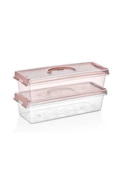 Minty Life Long 3.5 Lt Refrigerator & Cabinet Organizer with 2 Lids, Carrying Handles