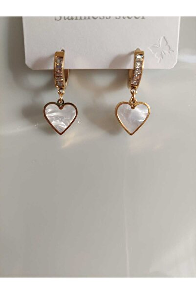 BLUNCHSTORE PEAL STONE STEEL EARRINGS STEEL EARRINGS