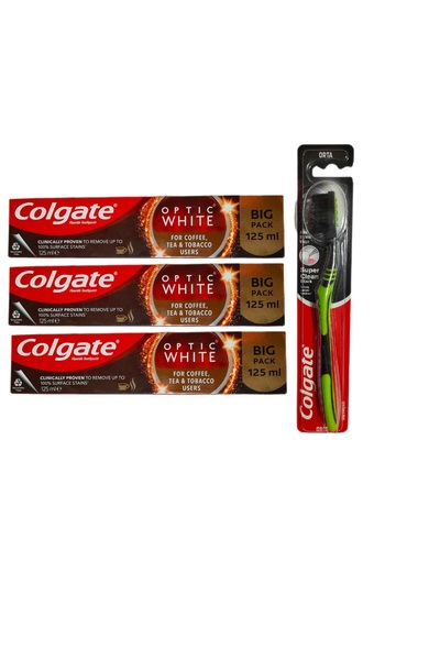 Colgate فرشاة أسنان سوبر كلين بلاك لمستخدمي القهوة والشاي والتبغ الأبيض قطعة ...