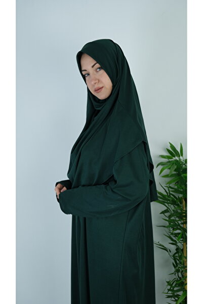 Mavira Moda Σμαραγδένιο Πράσινο Πρακτικό Φόρεμα Προσευχής με φερμουάρ