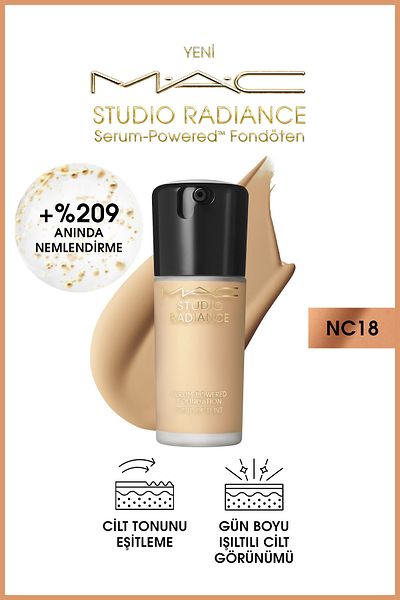 M.A.C Studio Radiance NC18 Powered Serum Foundation for Radiant Skin 30 ml FNDTN259