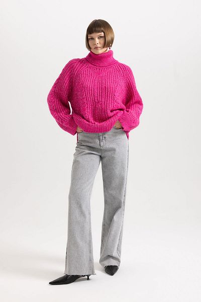 DeFacto Oversize Fit garbós, fényes szövet pulóver B7609ax23wn