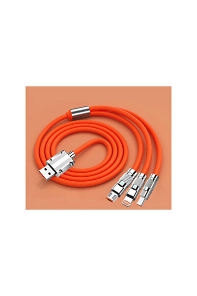 Galaktikos Tech 120W Süper Hızlı Şarj 3in1 Type-c Lightning Micro USB 120W 6A...