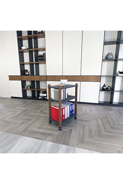 lagomood Zenith Kitaplık Antrasit Ceviz