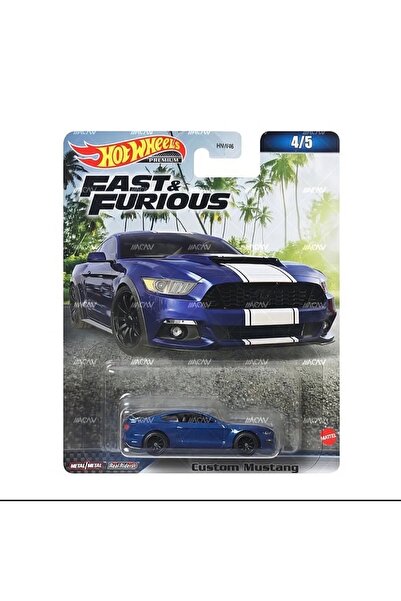 HOT WHEELS Mattel Premium Fast and Furious Custom Ford Mustang Hızlı ve Öfkeli Oyuncak Araba Tekli