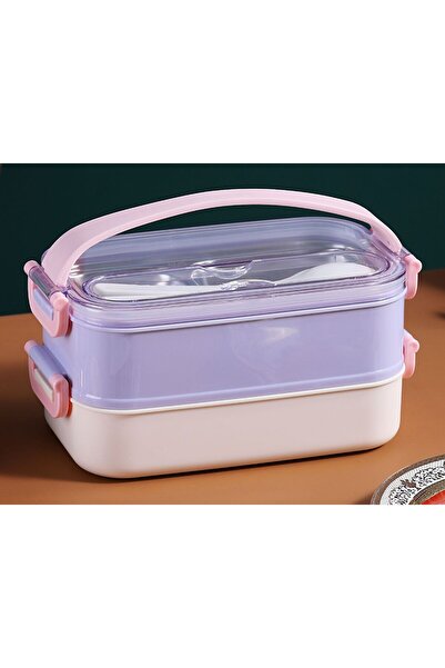 Vagonlife 1400 ml Mor Paslanmaz Çelik Yemek Kabı - Beslenme Kabı