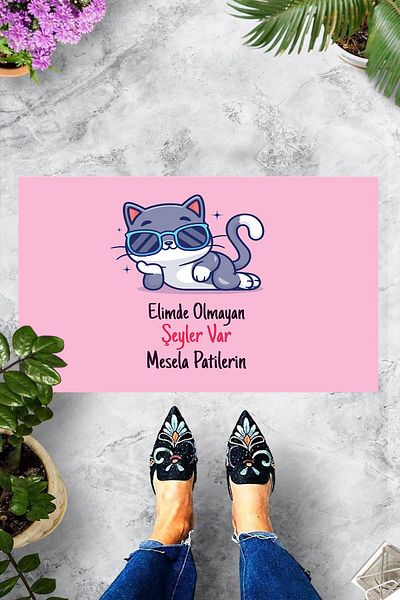 Pelangi Digital Printed Things I Have Not In Hand Mesela My Paws Decorative Door Mat