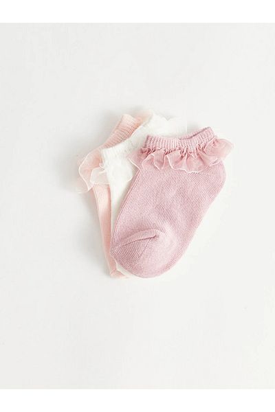 LC Waikiki Baby Girl's Pink Booties Socks 3-Piece